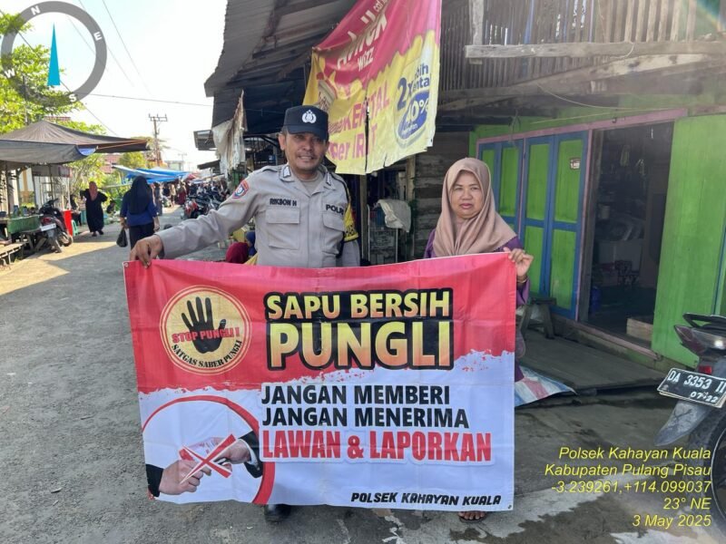 Polsek Kahayan Kuala lakukan sosialisasi kepada warga terkait telah di bentuknya Tim Satgas Saber Pungli di Wilkum Polres Pulang Pisau