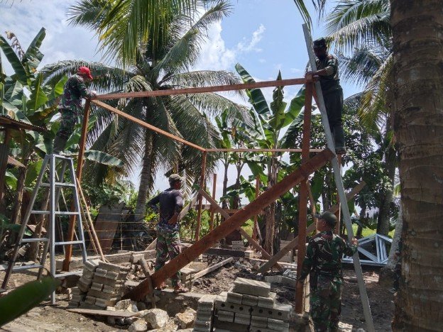 TMMD HST: Rumah Janda Haruyan Segera Beratap