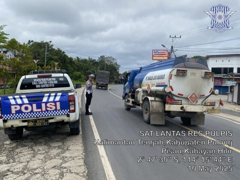 Anggota Satlantas Polres Pulang Pisau Giat Patroli Wilayah Dan Atensi Jalur Rawan Gangguan Kamtibmas Laka Lantas