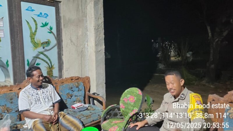 Rutin personil polsek Pandih Batu sosialisasi tentang larangan karhutla malam