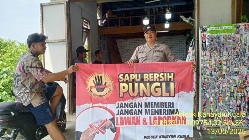 Polsek Kahayan Kuala lakukan sosialisasi kepada warga terkait telah di bentuknya Tim Satgas Saber Pungli di Wilkum Polres Pulang Pisau