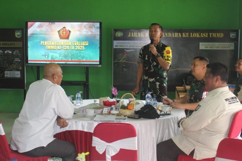 Dansatgas Paparkan Progres Pelaksanaan TMMD Ke - 124 Kodim 1009/Tanah Laut Kepada Tim Wasev