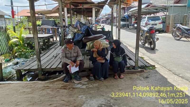 Polsek Kahayan Kuala lakukan sosialisasi kepada warga terkait telah di bentuknya Tim Satgas Saber Pungli di Wilkum Polres Pulang Pisau