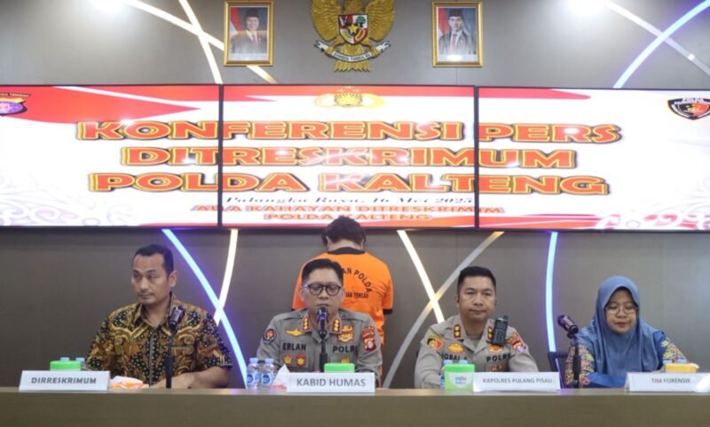 Ungkap Kasus Pembunuhan, Kapolres Pulang Pisau Ikuti Press Conference Bersama Polda Kalteng
