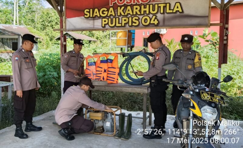 Polsek Maliku Laksanakan Pengecekan Alat Damkar di Posko 04 Terpadu