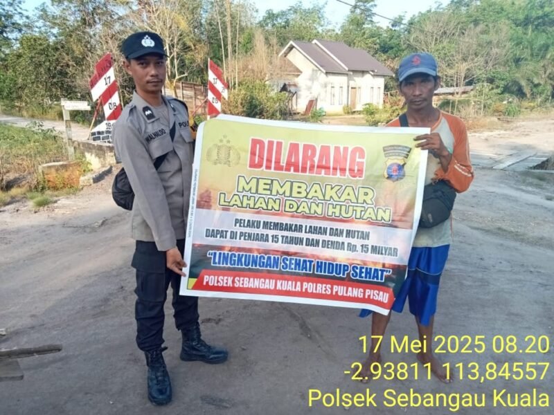 Polsek Sebangau Kuala Mensosialisasikan Himbauan Melarang Membakar Hutan