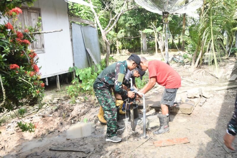 Pembuatan Sumur Bor Jadi Program Unggulan TMMD ke-124 Kodim 1002/HST