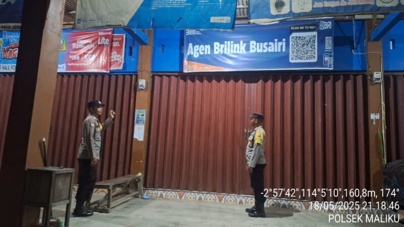 Polsek Maliku Laksanakan Kegiatan Patroli Malam Monitoring Situasi Kamtibmas di Wilkumnya