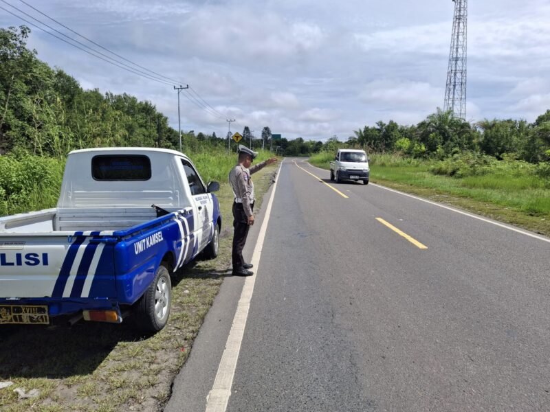 Anggota Satlantas Polres Pulang Pisau Giat Patroli Wilayah Dan Atensi Jalur Rawan Gangguan Kamtibmas Laka Lantas