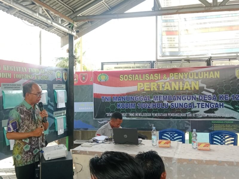 Satgas TMMD Kodim 1002/HST dan Dinas Pertanian HST Sinergi Gelar Penyuluhan Sapta Usaha Tani Dukung Swasembada Padi