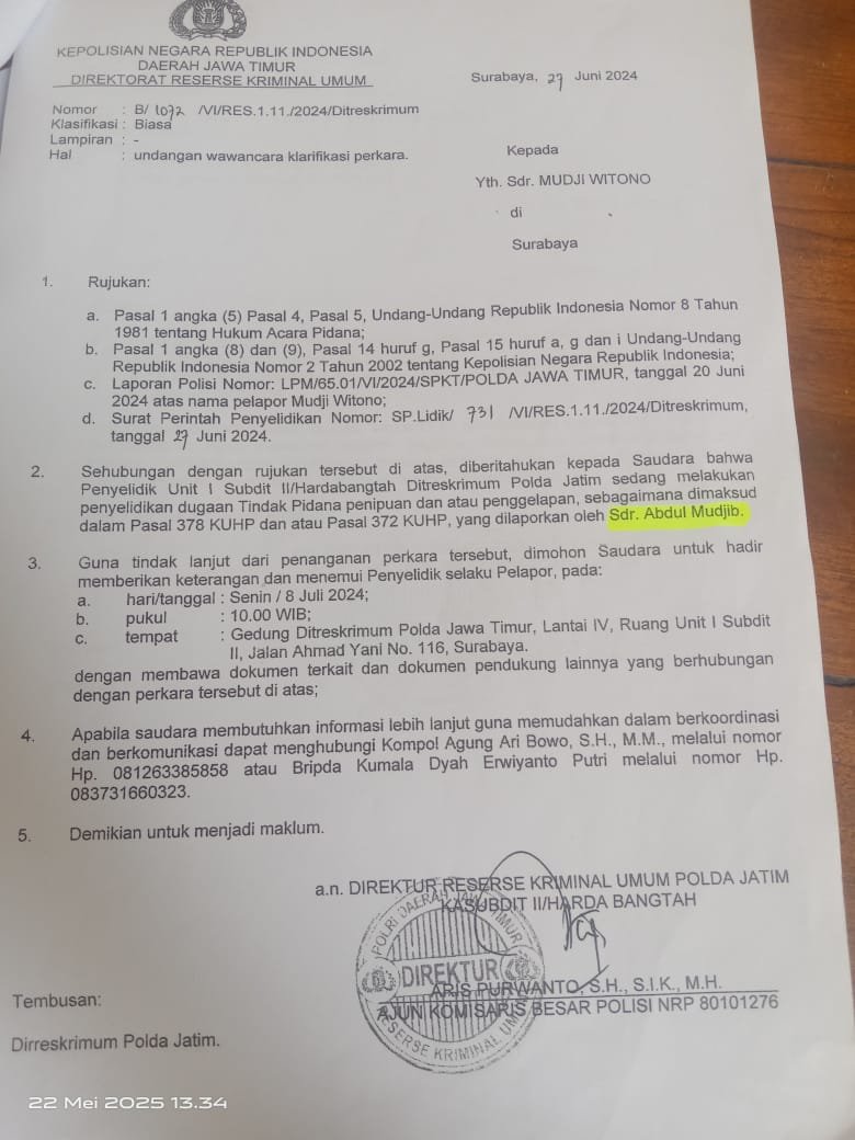Sitreskrimum Polda Jatim Gelar Perkara Khusus Kasus Dugaan Penipuan dan Penggelapan, Pelapor Minta Keadilan
