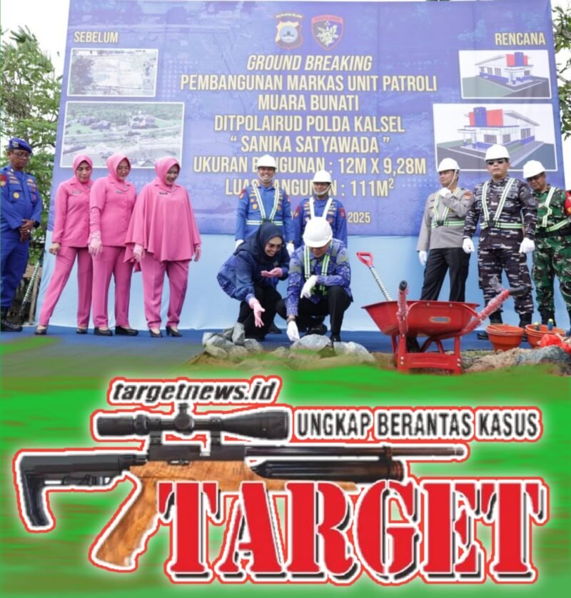 Ground Breaking Markas Unit Patroli Ditpolairud Polda Kalsel di Muara Bunati, Diapresiasi Bupati Andi Rudi Latif