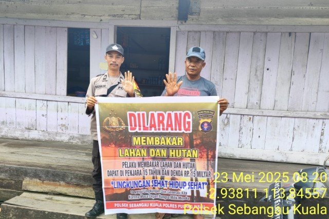 Polsek Sebangau Kuala Mensosialisasikan Himbauan Melarang Membakar Hutan