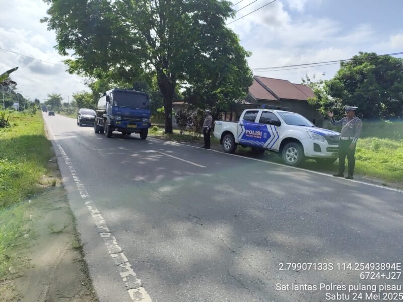 Anggota Satlantas Polres Pulang Pisau Giat Patroli Wilayah Dan Atensi Jalur Rawan Gangguan Kamtibmas Laka Lantas