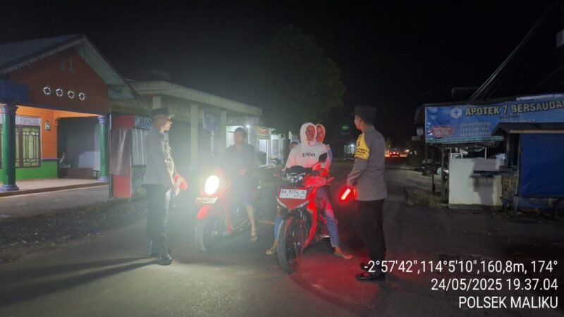 Polsek Maliku Konsisten Melaksanakan KRYD di wilkumnya Ciptakan kamtibmas Kondusif.