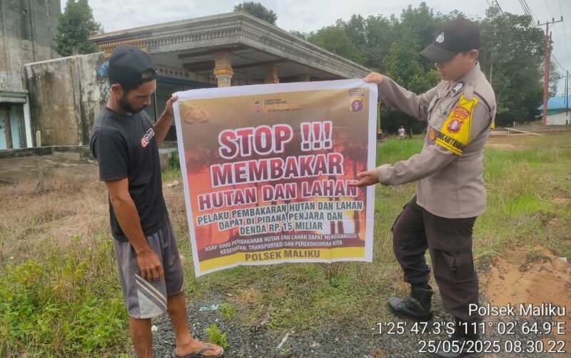 Polsek Maliku Maksimalkan Sosialisasi Larangan Karhutla di Wilkumnya.