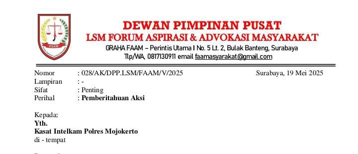 Aksi Demo LSM FAAM Tanggal 27 Polres Kabupaten Mojokerto,Mengutamakan Duduk Bersama