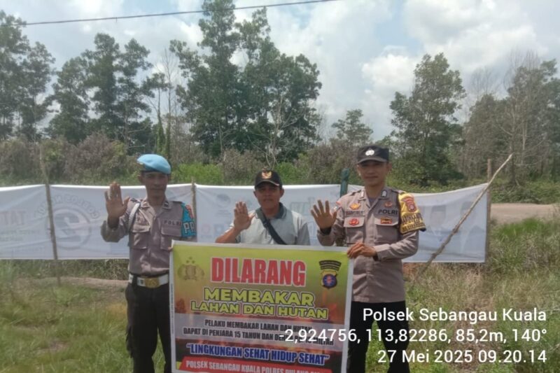 Polsek Sebangau Kuala, Mensosialisasikan Himbauan Melarang Membakar Hutan atau lahan kepada Masyarakat