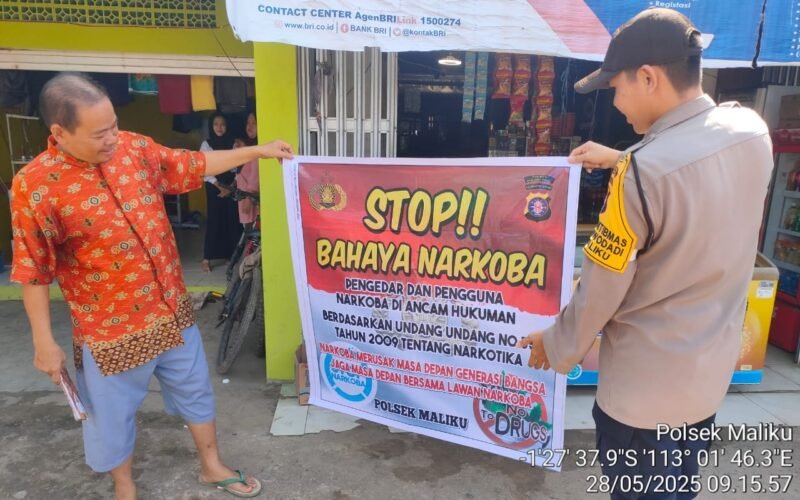 Sosialisasi Bahaya Penyalahgunaan Narkoba di Wilkum Polsek Maliku,