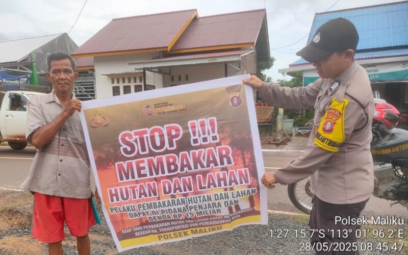 Bhabinkamtibmas Polsek Maliku, Melaksanakan Deteksi Dini Cegah Karhutla di Desa Binaannya