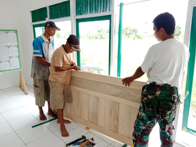 Satgas TMMD ke-124 Kodim 1002/HST Rampungkan Rehab Langgar Darussalam Jelang Penutupan