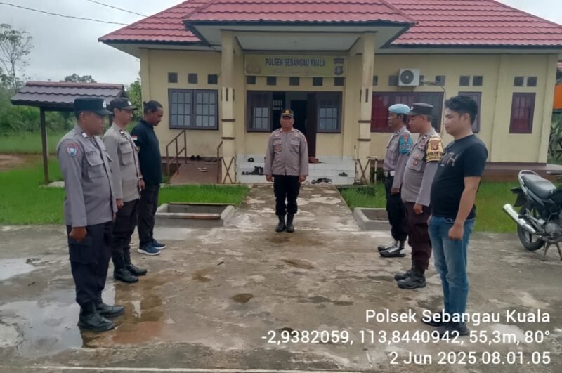 Polsek Sebangau Kuala, Laksanakan Apel Serah Terima piket jaga di Halaman Mako Polsek Sebangau Kuala