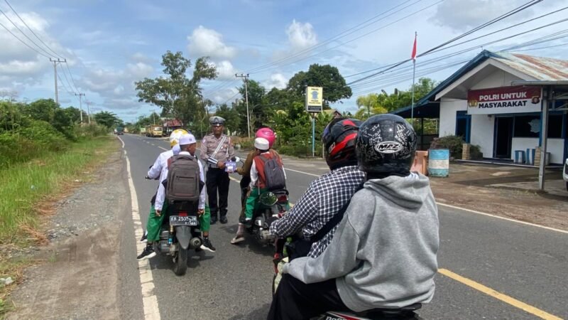 Sat Lantas Polres Pulang Pisau, Laksanakan Himbauan Kamseltibcarlantas Secara Humanis untuk Cegah Kecelakaan