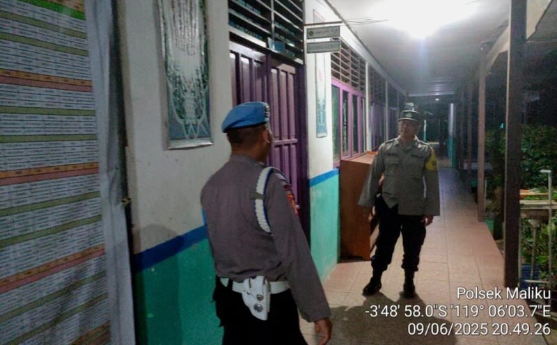Kegiatan Patroli Malam di Wilkum Polsek Maliku Pastikan Kamtibmas Kondusif