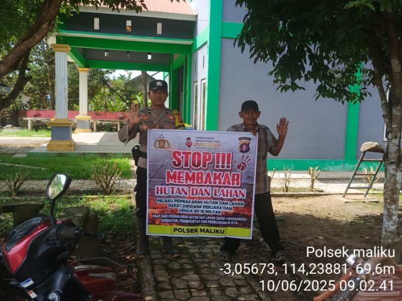 Bhabinkamtibmas Polsek Maliku Sampaikan Sosialisasi Larangan Karhutla Kepada Warga Masyarakat