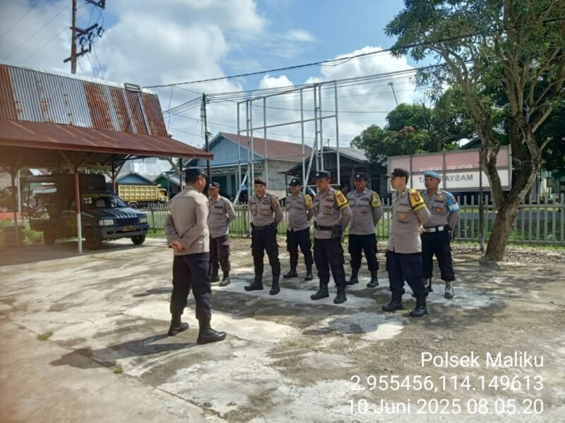 Apel Pagi Polsek Maliku, Kapolsek Maliku Sampaikan Atensi Pimpinan dalam Pelaksanaan Tugas