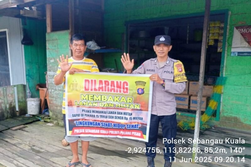 Polsek Sebangau Kuala, Mensosialisasikan Himbauan Melarang Membakar Hutan atau lahan kepada Masyarakat