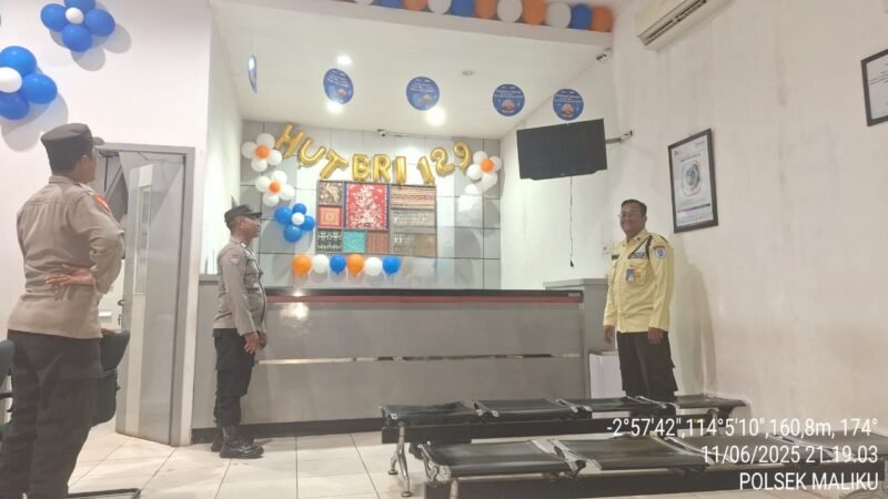 Patroli Malam di lingkungan Bank Bri Unit Maliku serta Mesin Atm Bank Kalteng Wilkum Polsek Maliku