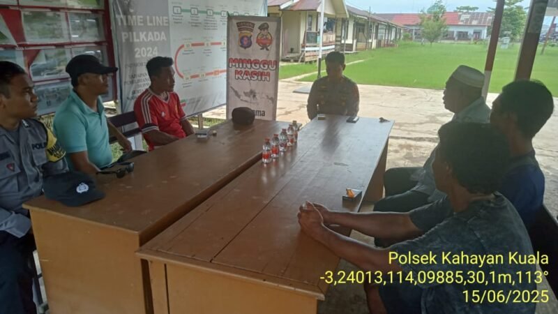 Gelar Minggu Kasih, Polsek Kahayan Kuala dengarkan Keluhan dan Harapan Masyarakat Desa Bahaur Tengah Kec.Kahayan Kuala