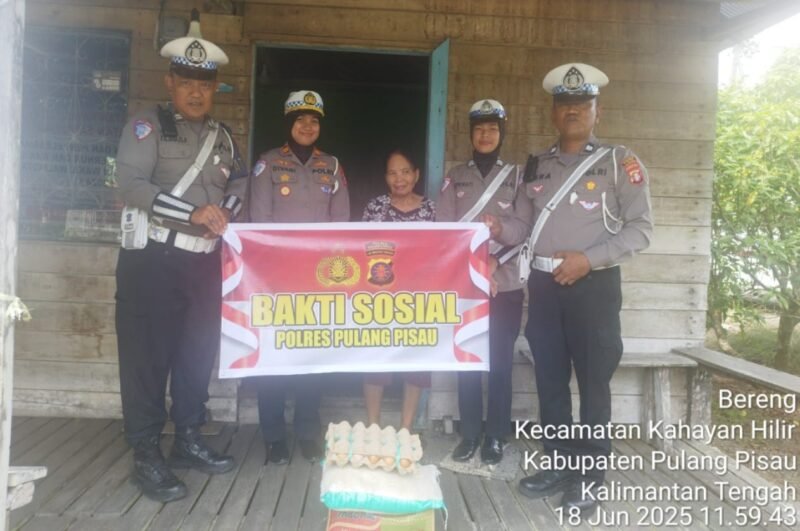 Bakti Sosial Satlantas Polres Pulang Pisau, Ringankan Beban Warga yang Membutuhkan