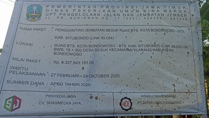 Proyek Rp 6,3 Miliar di Bondowoso Ditengarai Hambat Lalulintas