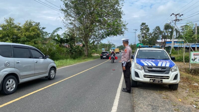 Personel Satlantas Polres Pulang Pisau, Menggelar Patroli Daerah Rawan Laka dan Rawan Pelanggaran Lalu Lintas