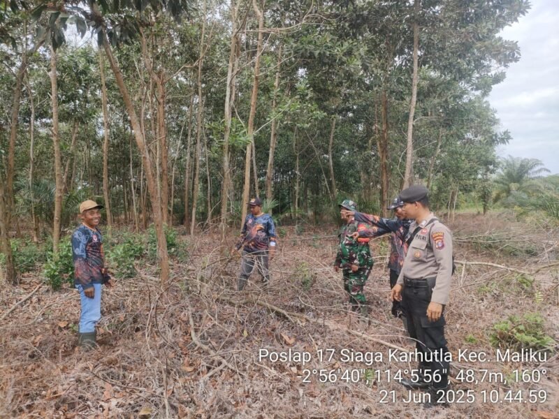 Kegiatan Patroli Terpadu Monitoring Daerah Rawan Karhutla di Wilkum Polsek Maliku