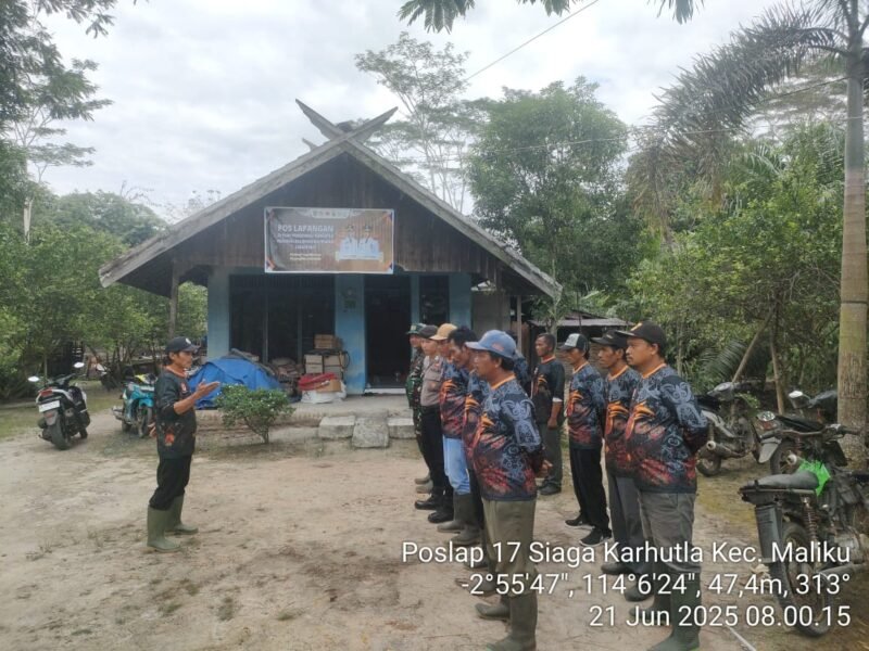 Apel Kesiapan Patroli Karhutla Personel Poslap 17 di Wilkum Polsek Maliku