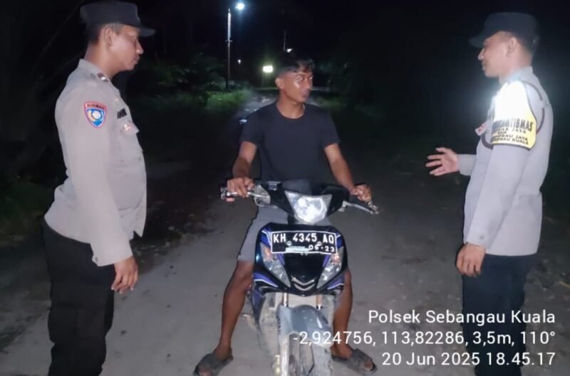 Polsek sebangau kuala gencarkan giat KRYD dimalam hari
