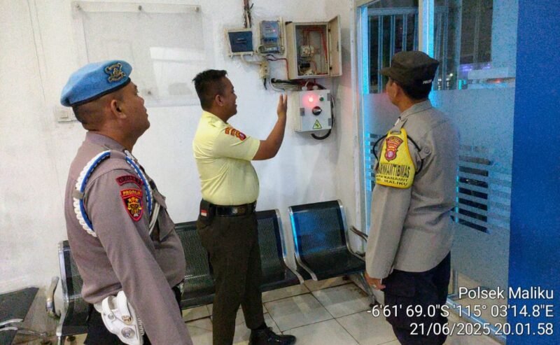 Polsek Maliku Patroli Malam Cek Sitkamtibmas dilingkungan Obyek Vital Kec. Maliku