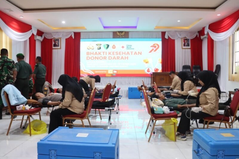 Sambut Hari Bhayangkara, Polres Tanjab Barat Gelar Bakti Kesehatan Donor Darah