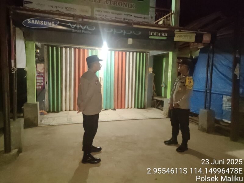 Laksanakan Kegiatan Patroli Malam Polsek Maliku Cipkon Kamtibmas Kondusif di Wilkumnya