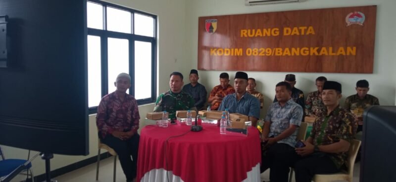 Kodim 0829/Bangkalan Gelar Vidcon Komunikasi Sosial Tingkat Pusat TA. 2025 Bersama Komponen Masyarakat