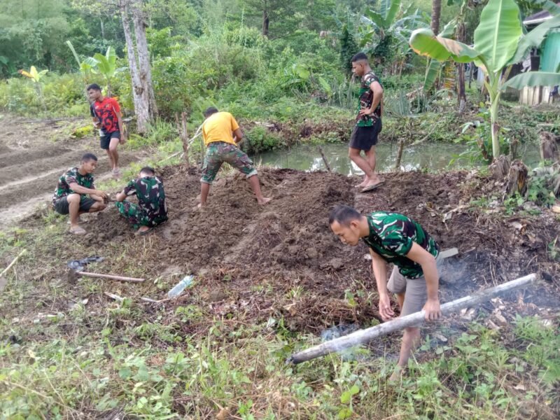 Satgas Yonif 611/Awl, Manfaatkan Lahan Kosong, Dukung Ketahanan Pangan Wilayah