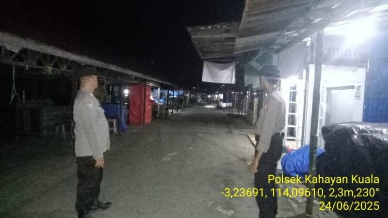 Rutinitas Personil Polsek Kahayan Kuala guna cegah terjadinya bahaya tindak kejahatan, Kali ini dengan sasaran permukiman dan fasilitas Umum juga daerah rawan Kejahatan, guna cipta Sitkamtibmas yang aman terkendali