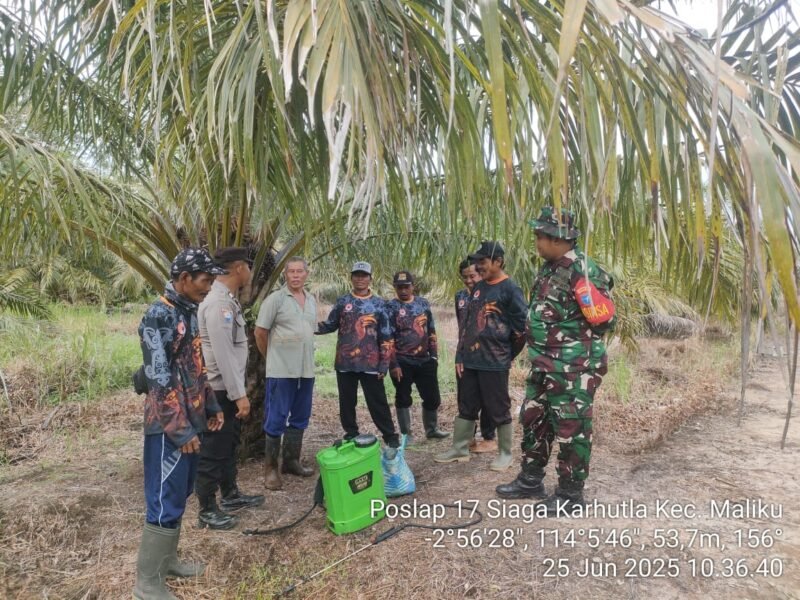 Cegah Potensi Karhutla Polsek Maliku Melaksanakan Patroli Terpadu bersama Babinsa dan MPA