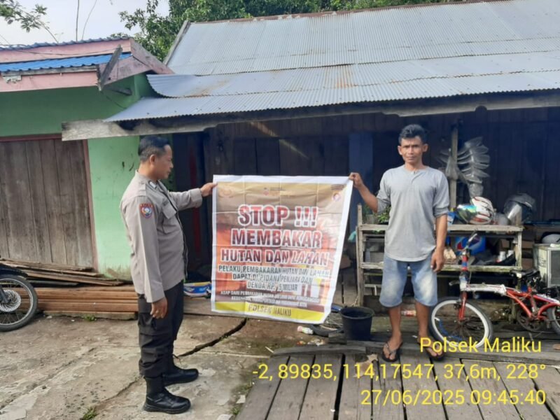 Bhabinkamtibmas Polsek Maliku Sambangi Masyarakat Sampaikan Himbauan Larangan Karhutla