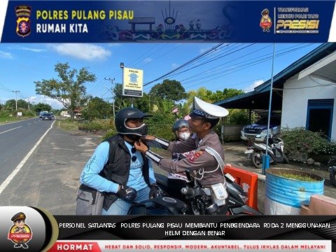 Satlantas Polres Pulang Pisau, Sosialisasi Penggunaan Helm dengan Benar