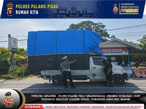 Kendaraan Overload Dicegat, Sopir Diberi Teguran