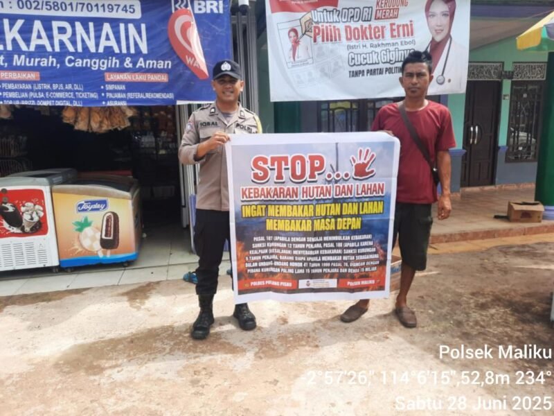 Sampaikan Edukasi Larangan Karhutla Bhabinkamtibmas Polsek Maliku Mengajak Masyarakat Menjaga Hutan dan Lahan